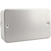 Wessex Electrical Wessex Metal Clad Blank Plate with Back Box 2 Gang in Silver