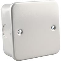 Wessex Electrical Wessex Metal Clad Blank Plate with Back Box 1 Gang in Silver