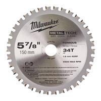 Milwaukee Metal Circular Saw Blade 150 x 20 x 1.6mm 34T in Chrome Resin