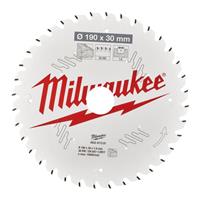 Milwaukee Circular Saw Blade 190 x 30 x 1.6mm 36ATB in White Steel