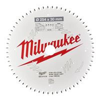 Milwaukee Wood Mitre Saw Blade 254 x 30 x 3mm 60ATB in White Steel