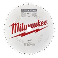 Milwaukee Wood Mitre Saw Blade 305 x 30 x 3mm 60ATB in White Steel