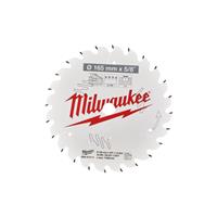 Milwaukee Circular Saw Blade 165 x 15.87 x 1.6mm 24ATB in White Steel