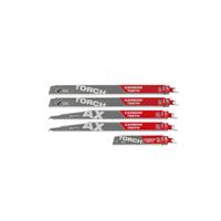 Milwaukee Carbide Reciprocating Saw Blade Demolition Set 150-230mm (5 Piece) in Red/Grey Bi-Metal