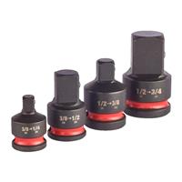 Milwaukee SHOCKWAVE Socket Adaptor Set 1/4" - 3/4" (4 Piece) in Black Steel