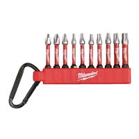 Milwaukee SHOCKWAVE Carabiner (10 Piece) in Red/ Black/Silver Steel