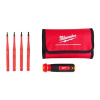 Milwaukee Insulated 4-in-1 Multi-Bit Screwdriver Set in Red