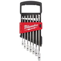 Milwaukee MAXBITE Metric Combination Spanner Set Ratcheting (7 Piece) in Chrome Steel