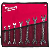 Milwaukee Double Open End Spanner Set (7 Piece) in Chrome