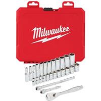 Milwaukee Metric Ratchet & Socket Set 1/4" (28 Piece) in Chrome