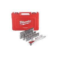 Milwaukee Metric Ratchet & Socket Set 1/2" (28 Piece) in Chrome