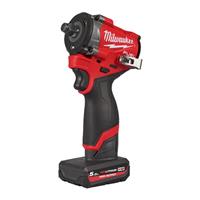 Milwaukee M12FCIWF12G3-502X FUEL Compact 1/2" Impact Wrench with Friction Ring 2 x 5.0Ah in Black/Red