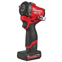 Milwaukee M12FCIWF38G3-502X FUELCompact 3/8" Impact Wrench with Friction Ring 2 x 5.0Ah in Black/Red