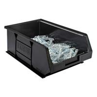 Barton Semi-Open Front Storage Bin 9.1L (10pk) in Black