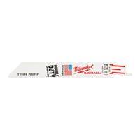 Milwaukee Sawzall Reciprocating Saw Blade Thin Kerf 150mm x 18TPI (5 Pack) in White Bi-Metal