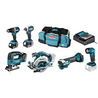 Makita DLX6132TX1 18V LXT Brushless 6 Piece Kit 3 x 5.0Ah in Blue