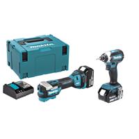 Makita DLX2561TJ 18V Brushless Impact Driver & Multi Tool Kit 2 x 5.0Ah in Blue
