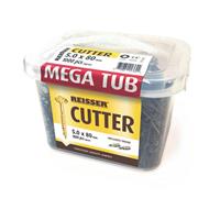 Reisser Cutter Pozi Wood Screws Mega Tub 5.0 x 80mm (1200pc) in Gold