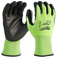 Milwaukee Hi-Vis Cut Level C Gloves Medium in Black/Green
