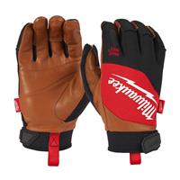 Milwaukee Hybrid Leather Gloves Medium in Black/ Brown/Red