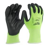 Milwaukee Hi-Vis Cut Level A Gloves Large in Black/Green
