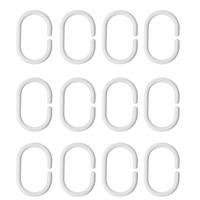 Ebb and Flo Ebb + Flo C Type Shower Curtain Rings (12 Pack) in White