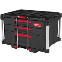 Milwaukee PACKOUT 2+1 Drawer Tool Box 61 x 416 x 322mm in Black Steel