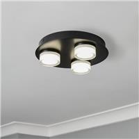Spa Lighting Spa Amalfi 3 Light Plate Flush Light IP44 14W 1400lm 4000K Matt in Black