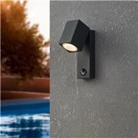 Eglo Sakeda Outdoor LED Wall Light With Sensor 5W 600lm 3000K Anthracite in Grey Aluminium