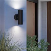 Eglo Tomelloso Modern Outdoor Wall Light 2-Light in Black Aluminium