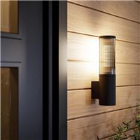 Eglo Salle Sleek Outdoor Wall Light in Black Plastic