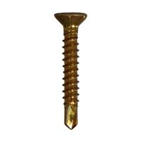 No More Ply NoMorePly Fibre Cement Board Screws 25mm (50 Pack) in Gold