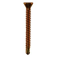 No More Ply NoMorePly Fibre Cement Board Screws 38mm (200 Pack) in Gold Steel