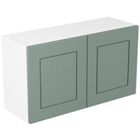 Kitchen Kit Flatpack Shaker Kitchen Cabinet Double Extractor Wall Unit Matt Sage 800mm in Green