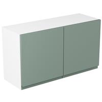 Kitchen Kit Flatpack J-Pull Kitchen Cabinet Double Extractor Wall Unit Matt Sage 800mm in Green