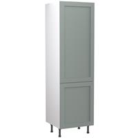 Kitchen Kit Flatpack Shaker Kitchen Cabinet Fridge & Freezer 70/30 Unit Matt Sage 600mm in Green