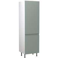 Kitchen Kit Flatpack J-Pull Kitchen Cabinet Fridge & Freezer 70/30 Unit Matt 600mm in Green