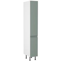 Kitchen Kit Flatpack J-Pull Kitchen Cabinet Tall Larder Unit Matt Sage 300mm in Green