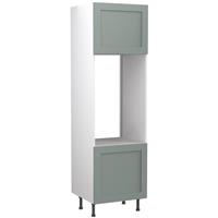 Kitchen Kit Flatpack Shaker Tall Double Oven Unit Matt Sage 600mm in Green