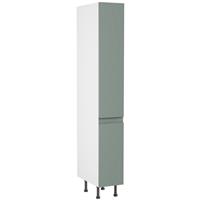 Kitchen Kit Flatpack J-Pull Kitchen Cabinet Pull Out Tall Larder Unit Matt Sage 300mm in Green
