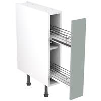 Kitchen Kit Flatpack Shaker Kitchen Cabinet Pull-Out Base Unit Matt Sage 150mm in Green