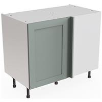 Kitchen Kit Flatpack Shaker Kitchen Cabinet Base Blind Corner Unit Matt Sage 1000mm in Green