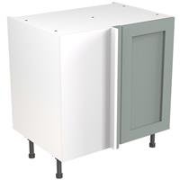 Kitchen Kit Flatpack Shaker Kitchen Cabinet Base Blind Corner Unit Matt Sage 800mm in Green