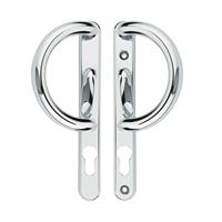 ERA Decorative Patio Locking Door Handle Polished (Pair) in Chrome