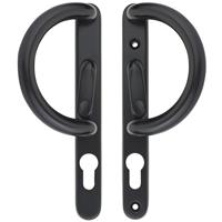 ERA Decorative Patio Locking Door Handle (Pair) in Black