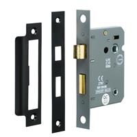 Hiatt Bathroom Lock 3" Matt in Black Brass