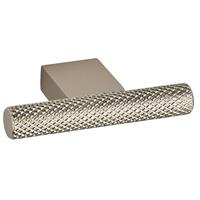 Hiatt Kensington Knurled T Knob 60mm Brushed in Nickel Brass