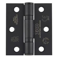 Zoo Hardware Grade 11 Square Corner Bearing Hinge 76 x 67 x 2.5mm Powder Coated in Black Steel