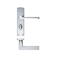 Zoo Hardware Leon Lever Bathroom Door Handle on Backplate 170 x 40mm Satin in Chrome
