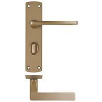 Zoo Hardware Leon Lever on Bathroom Backplate Antique 170 x 40mm in Brass Plastic